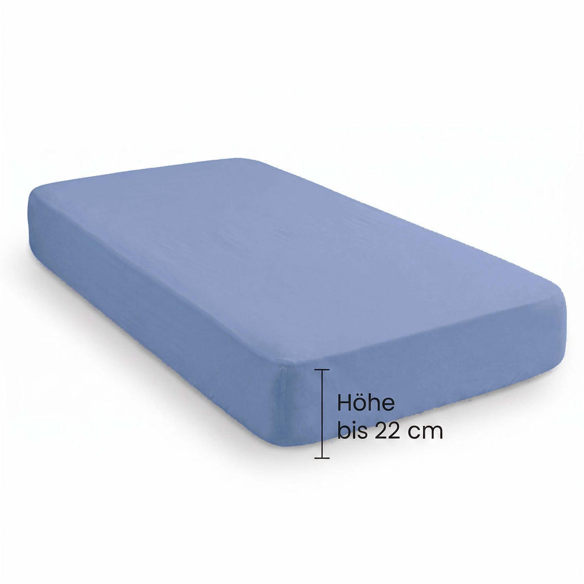 SPANNBETTTUCH Premium Biber blau, 180x200 cm - 200x200 cm - Blau, Textil (200/200cm) - biberna