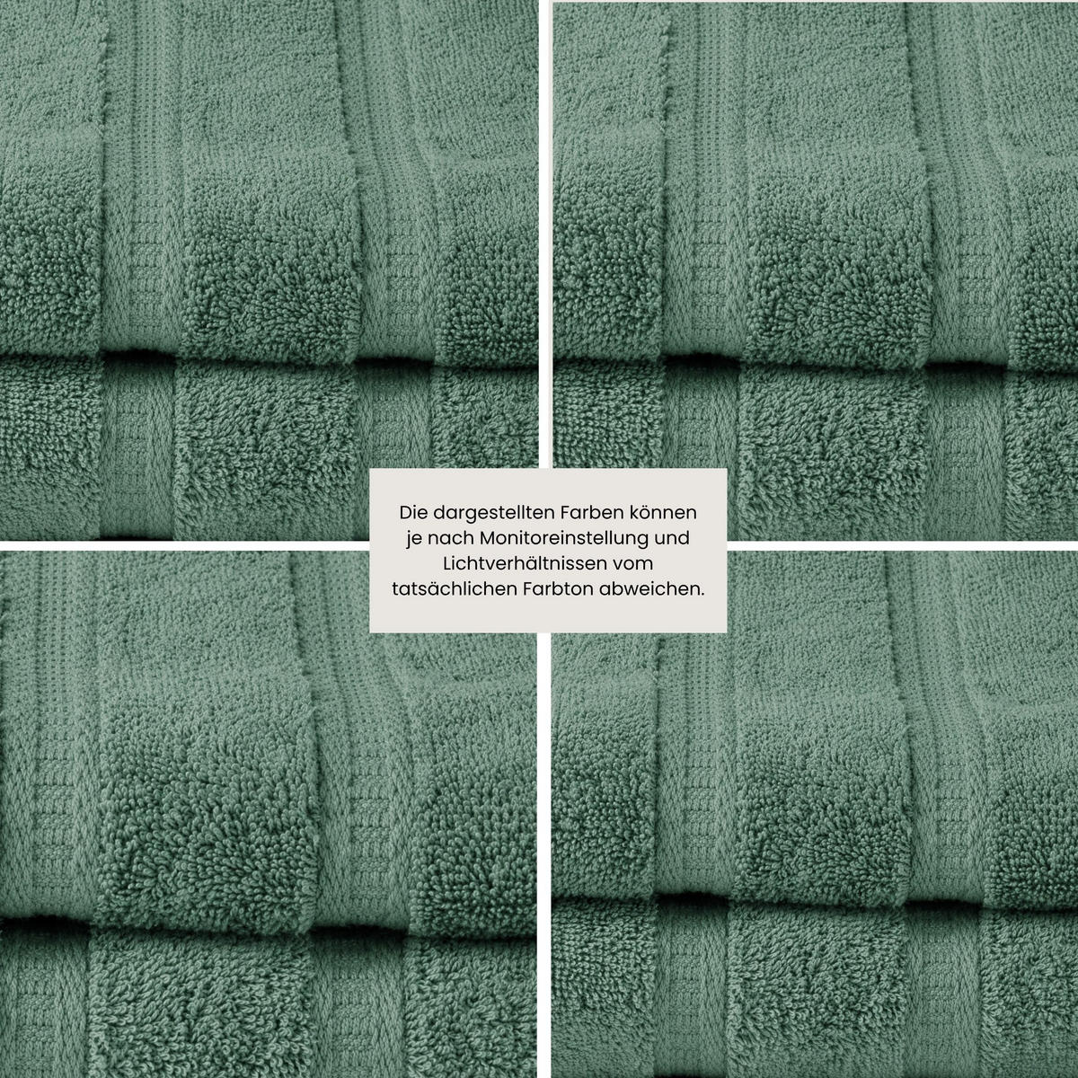 FROTTIERSET Las Palmas - 8-teilig - Seegrün - Grün, Textil (50/100cm) - SCHIESSER