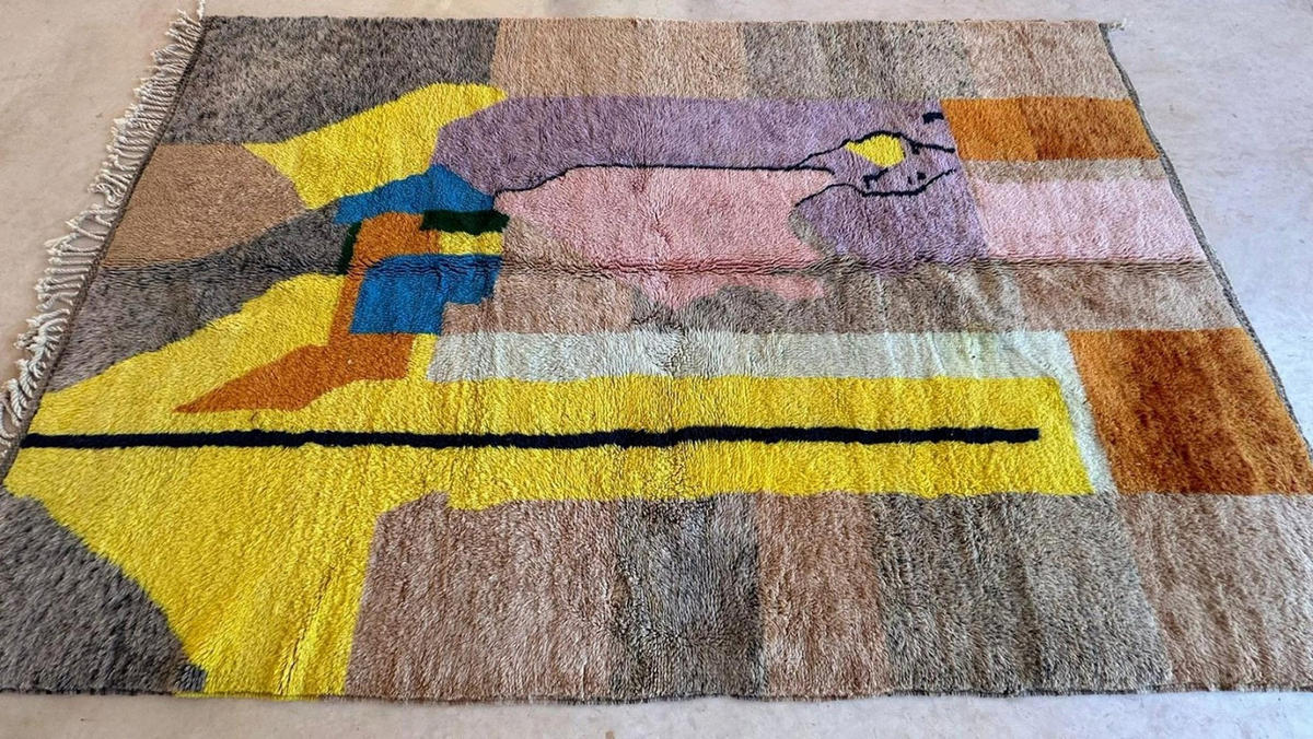 BERBERTEPPICH abstrakt aus Wolle 140x 200 cm - Multicolor, Naturmaterialien (140/200cm) - AFK Living