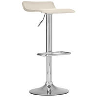 BARHOCKER Lederlook creme - Chromfarben/Creme, Textil/Metall (38/65/41cm) - CLP