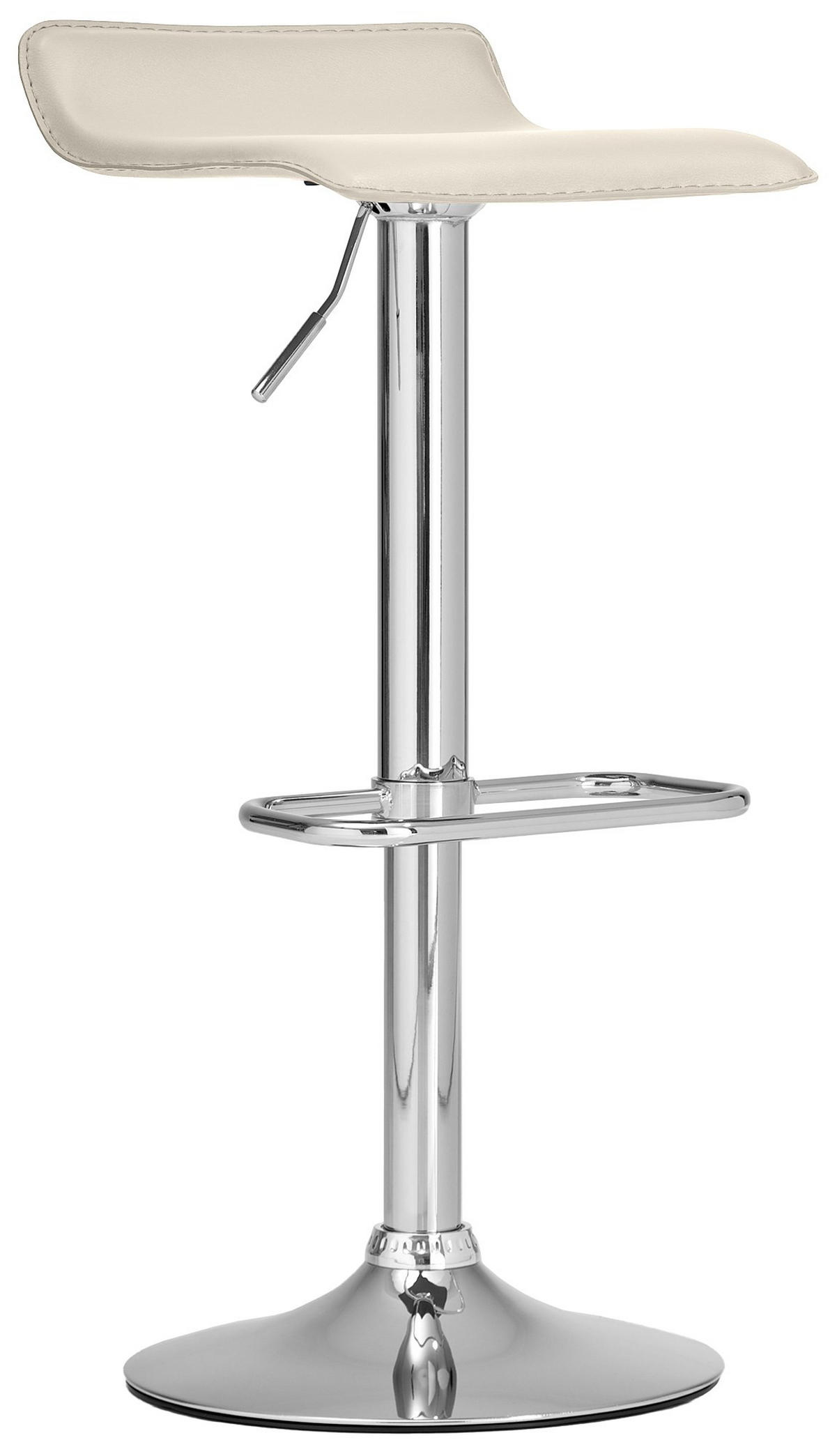 BARHOCKER Lederlook creme - Chromfarben/Creme, Textil/Metall (38/65/41cm) - CLP