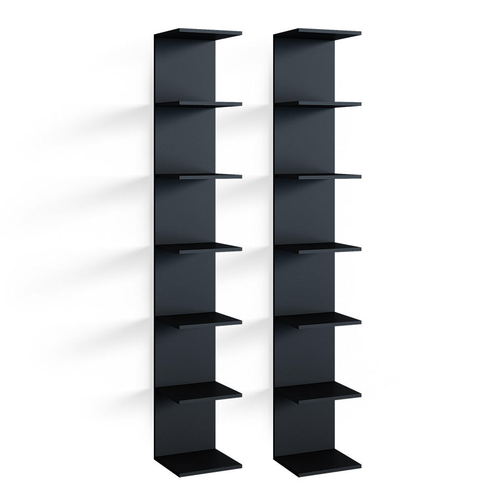 WANDREGAL Paolo Schwarz 30 x 190 cm 2er Set - Schwarz, Holzwerkstoff (30/190/28cm) - Vicco