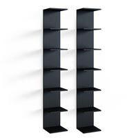 WANDREGAL Paolo Schwarz 30 x 190 cm 2er Set - Schwarz, Holzwerkstoff (30/190/28cm) - Vicco