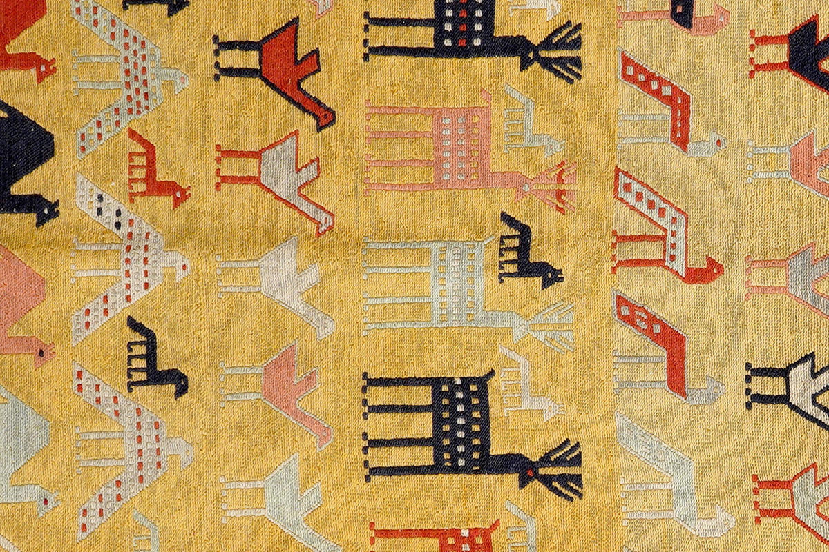 HANDWEBTEPPICH Sumak Shahsavan Gelb 156/118 cm Baumwolle - Gelb, Textil (118/156cm) - Looma