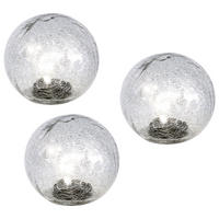 LED AUSSENLEUCHTE Solarkugel Klar Glas 3er Set - Klar, Glas (15/15/15cm)