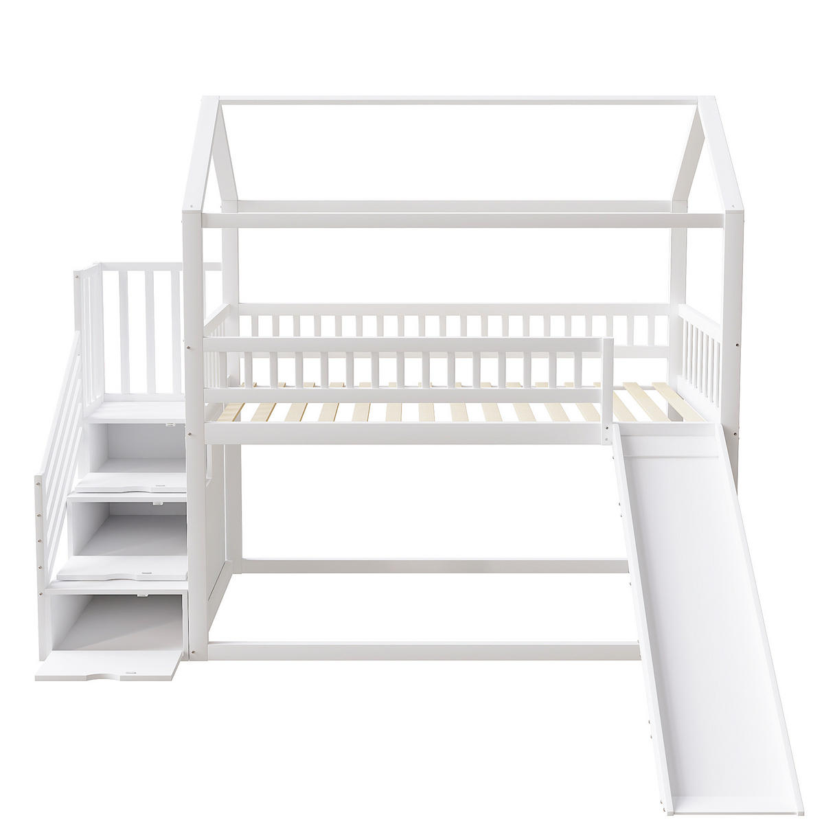 HOCHBETT Massivholz 90/200 cm Weiß - Weiß, Holz - Raumix