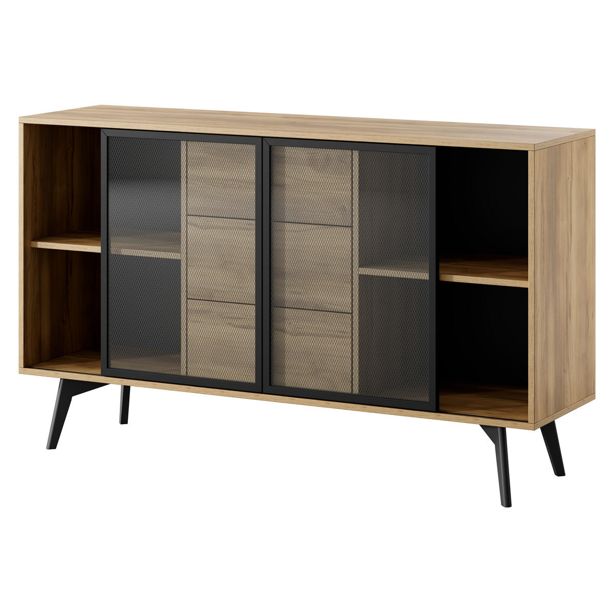 SIDEBOARD VIGORE 143,5/85,4/39cm mit 3 Schubladen Eichefarben - Eichefarben/Naturfarben, Holzwerkstoff (143.5/85.4/39cm) - MASSENO