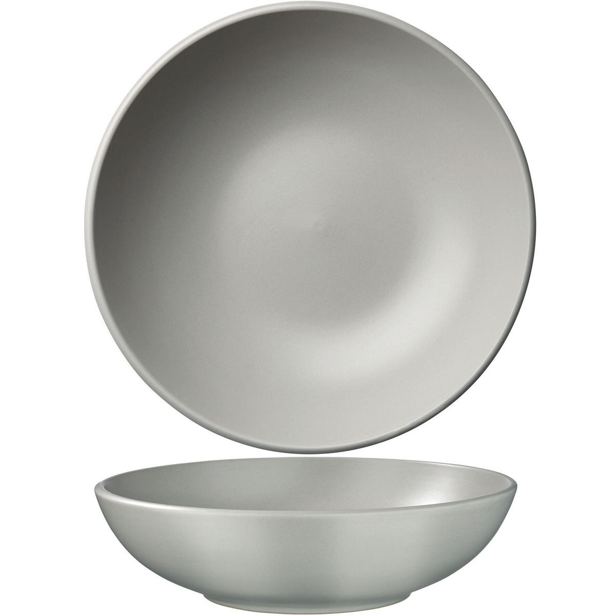 KOMBISERVICE Una,ineinander stapelbar,grau - Grau, Keramik (26/2.3/26cm) - tectake