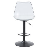 BARHOCKER 2er-Set höhenverstellbar 60-80 cm drehbar Schwarz Transparent - Schwarz, Metall (53.3/120/45.7cm) - Meubliv