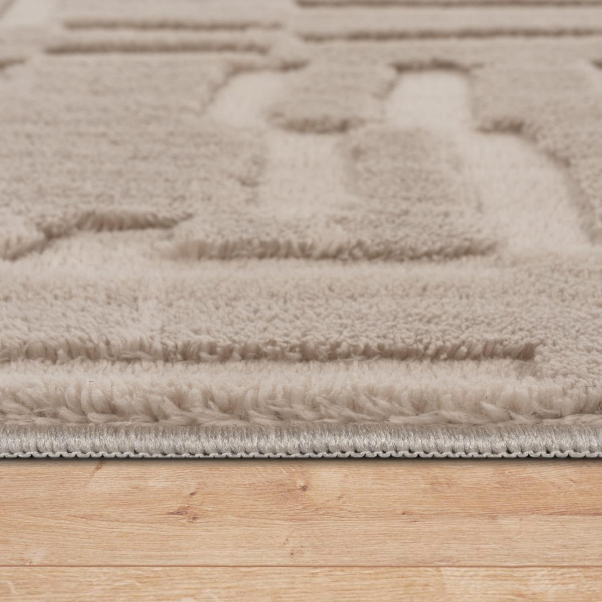 HOCHFLORTEPPICH 120/120 cm Tokio 476 - Beige, Kunststoff (120/120cm) - Paco Home