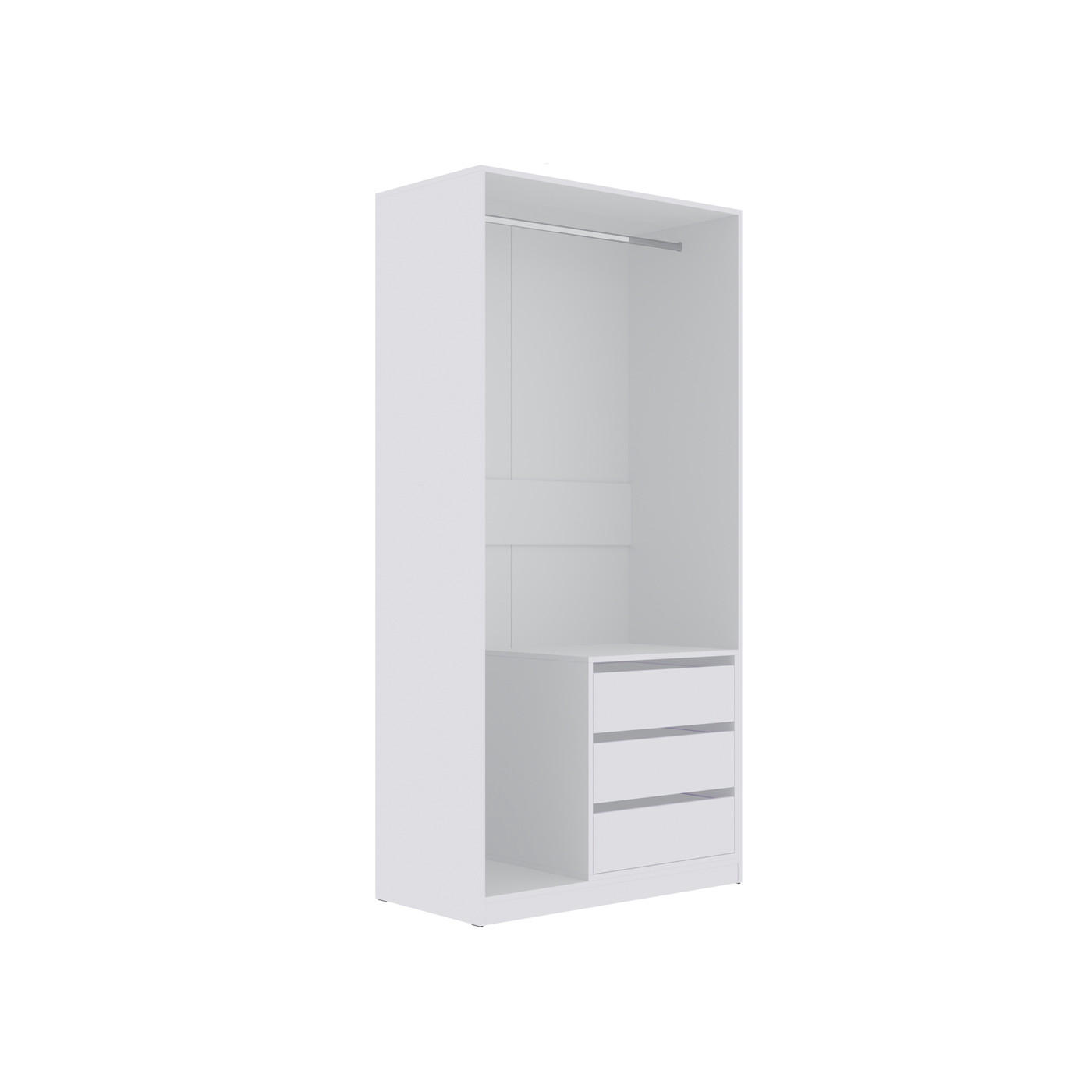 KLEIDERSCHRANK OFFEN TRES 11B Weiß 100/206/51 cm - Weiß, Holzwerkstoff (100/206/51cm) - Marmex Möbel