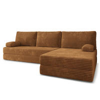 ECKSOFA ANKO modulares Boneless Sofa mit Schlaffunktion Orange Kordstoff - Orange, Textil (270/160cm) - MASSENO