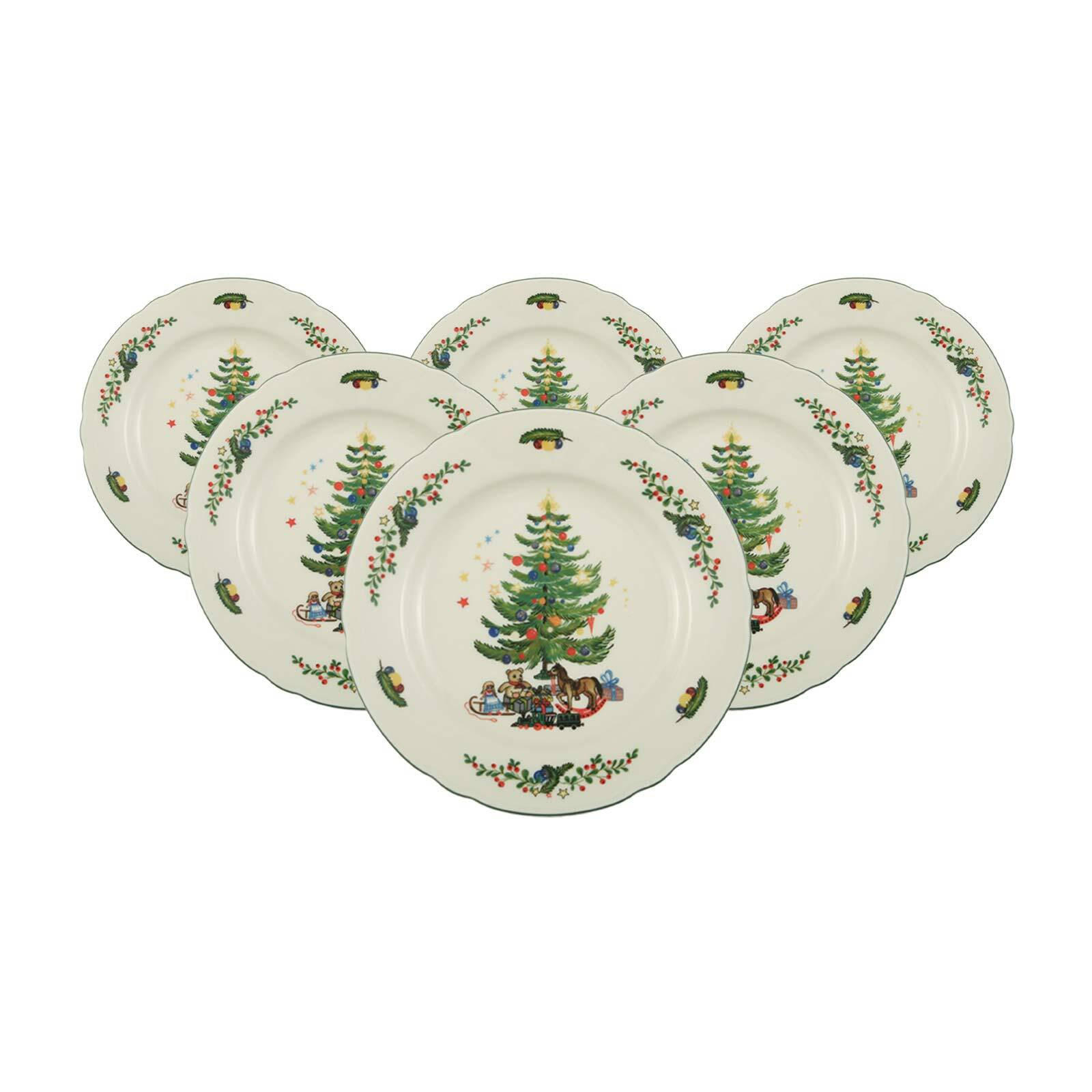 BROTTELLER Marieluise Weihnachten weiß-grün ø 17,1 cm 6er Set - Weiß/Grün, Keramik (17.1cm) - Seltmann Weiden