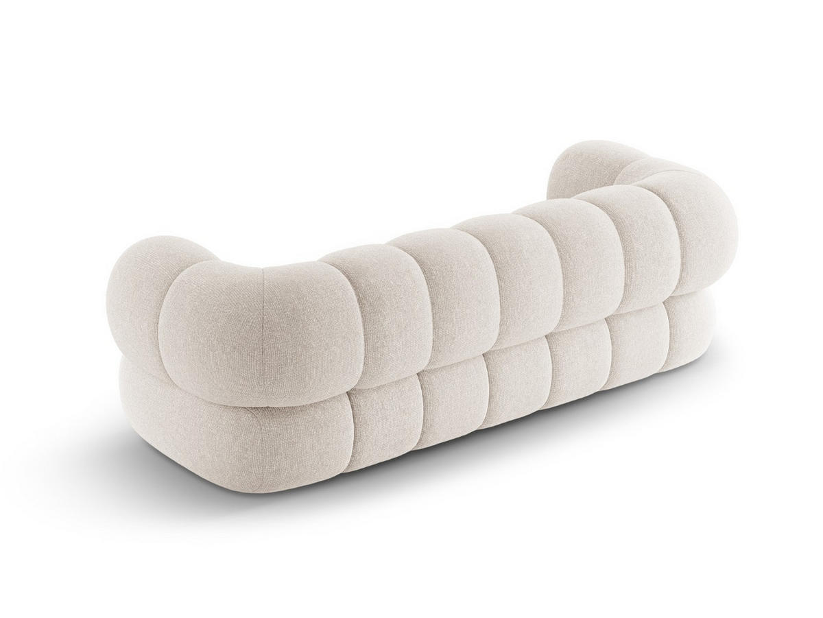 SOFA Koge aus Chenille-Stoff leichtes beige 3 Sitzplätze - Creme, Textil (95/70/210cm) - Cosmopolitan Design