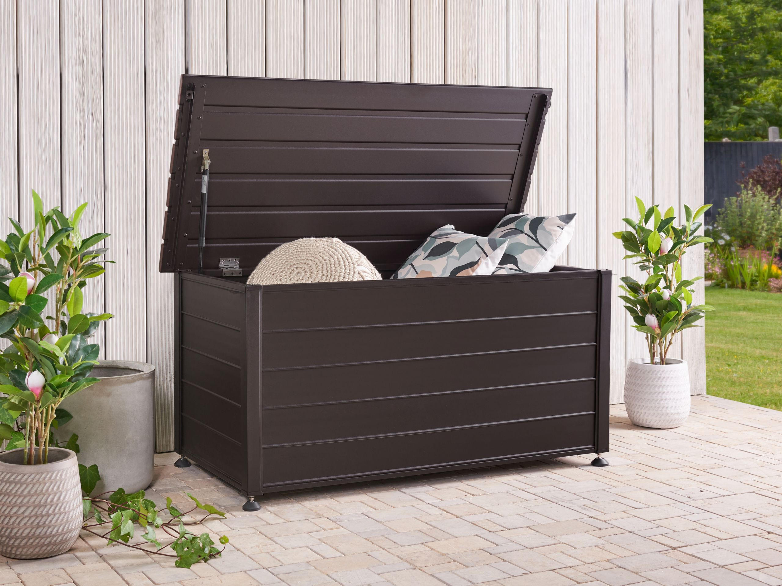 AUFBEWAHRUNGSBOX Braun Campalto - Braun, Metall (123/60/60cm) - Beliani