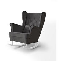 SCHAUKELSTUHL Fabio grau mit Weiß Beinen - Weiß/Grau, Textil (82/103/108cm) - Beautysofa