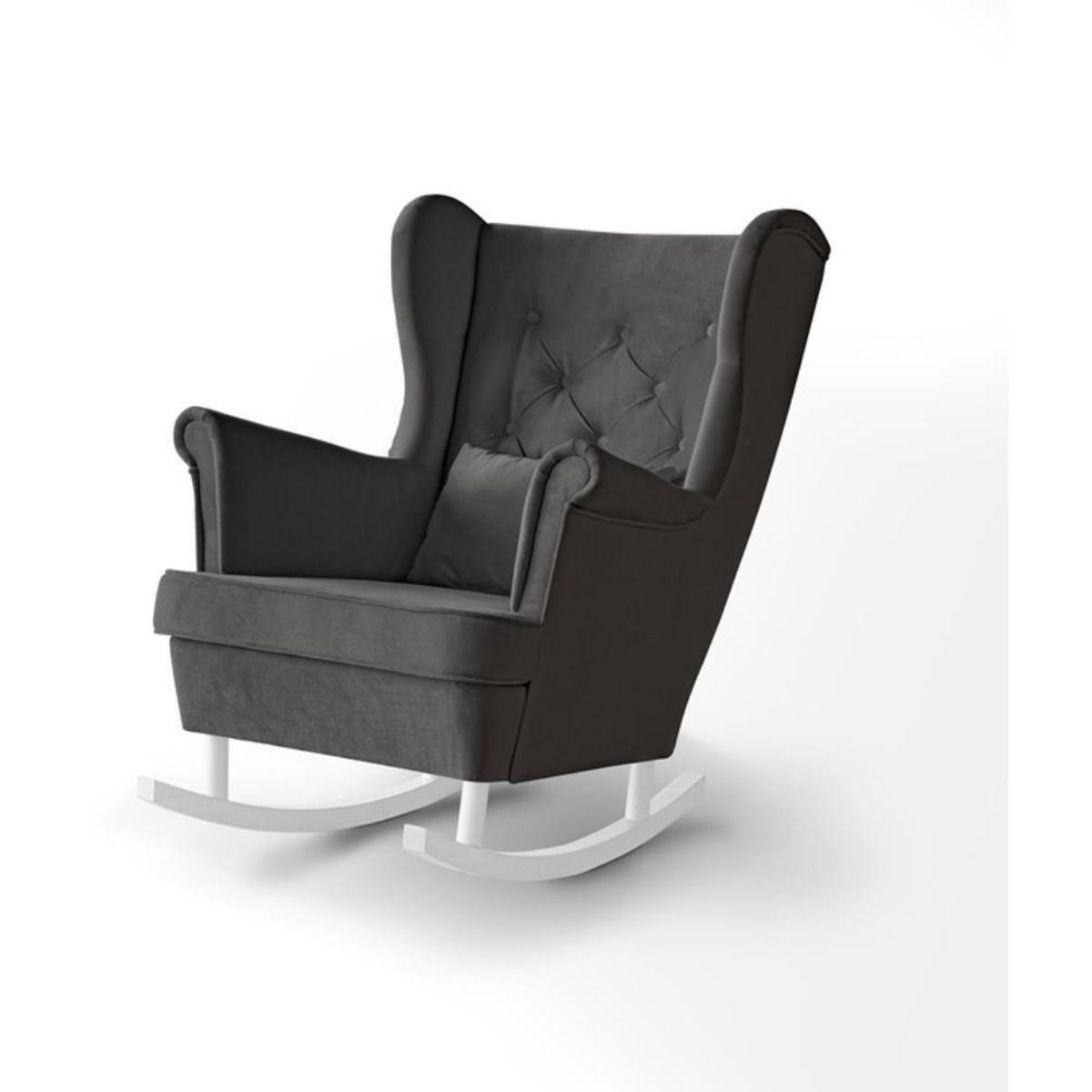 SCHAUKELSTUHL Fabio grau mit Weiß Beinen - Weiß/Grau, Textil (82/103/108cm) - Beautysofa
