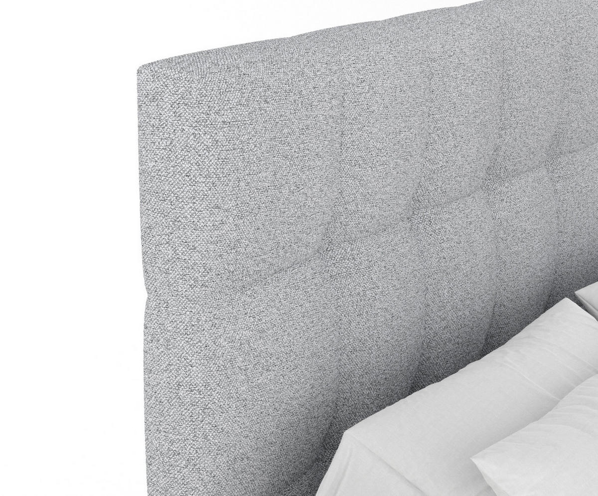 BOXSPRINGBETT Chanton Hellgrau 160/200 cm mit Latex-Topper - Silberfarben/Hellgrau, Holz/Holzwerkstoff (160/200cm) - Maison de Reve