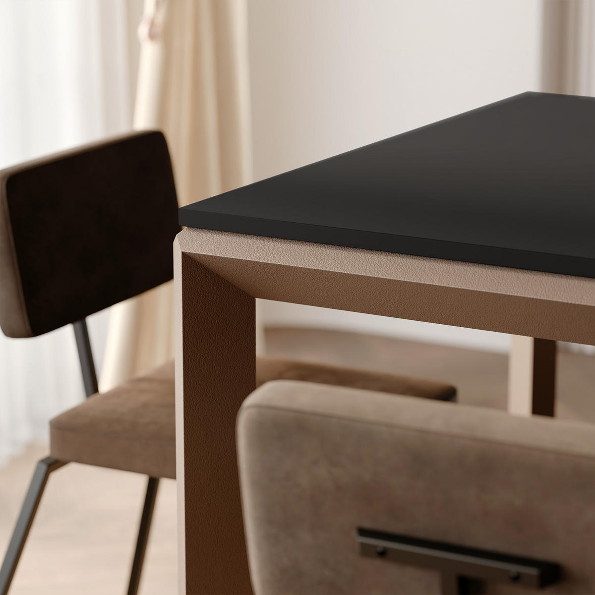 AUSZIEHTISCH FARO 180-270/90/76 cm, Schwarz / Braun - Schwarz/Braun, Holzwerkstoff/Metall (90/180/76cm) - Idohome