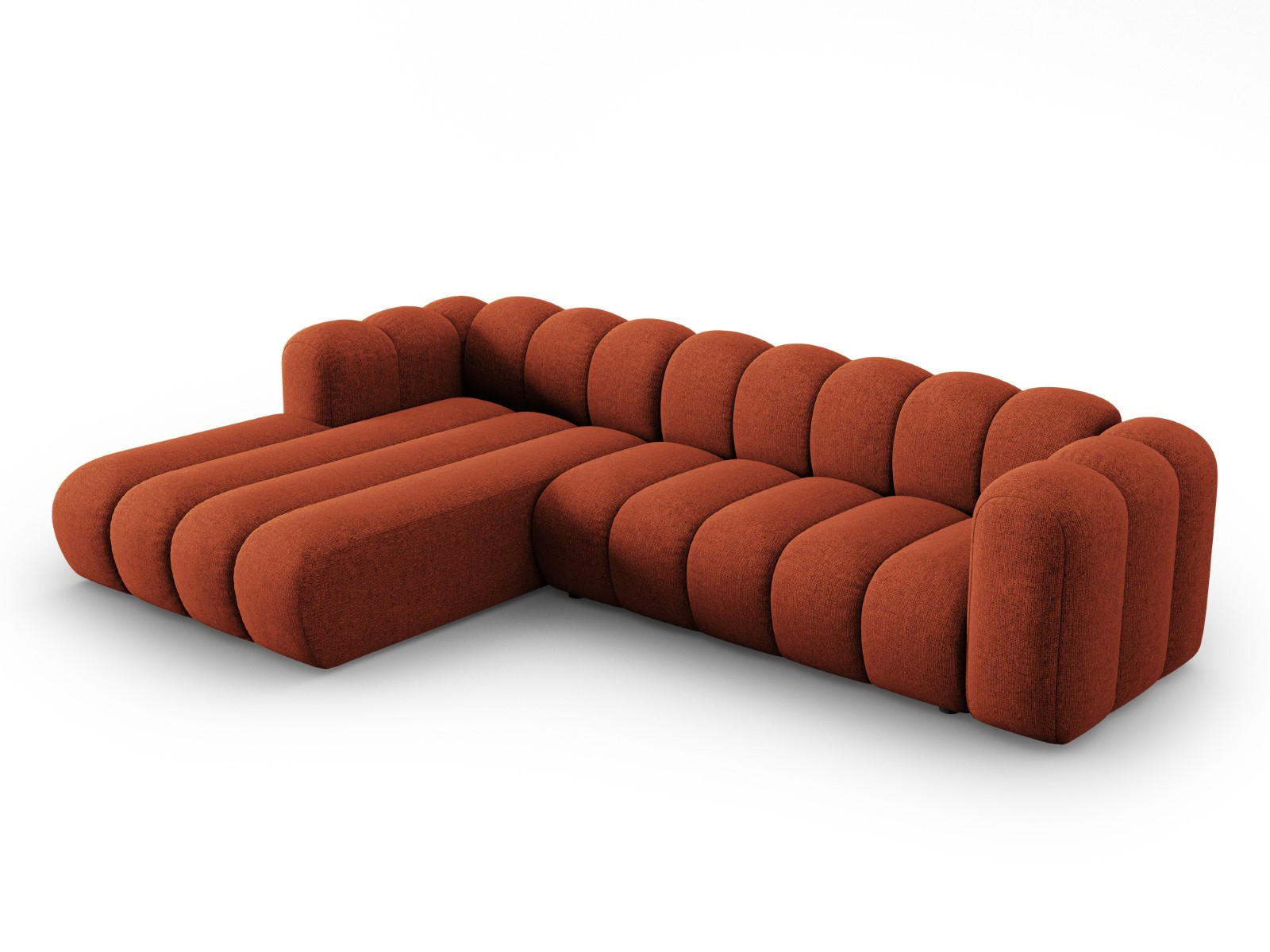 ECKSOFA modular links Lupine aus Chenille-Stoff terrakotta 4 Sitzplätze - Terracotta, Textil (177/290cm) - Micadoni