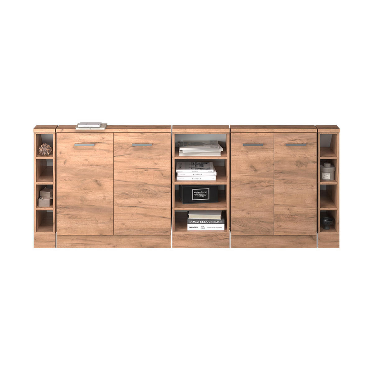 DACHSCHRÄGENSCHRANK-SET Rion Goldkraft Eiche 5er Set - Honigeiche, Holzwerkstoff (210/81.6/46cm) - Vicco
