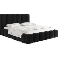 POLSTERBETT Serenity mit Bettkasten, Schwarz Samt 200x200 cm - Birkefarben/Schwarz, Holz/Holzwerkstoff (200/200cm) - WFL GROUP