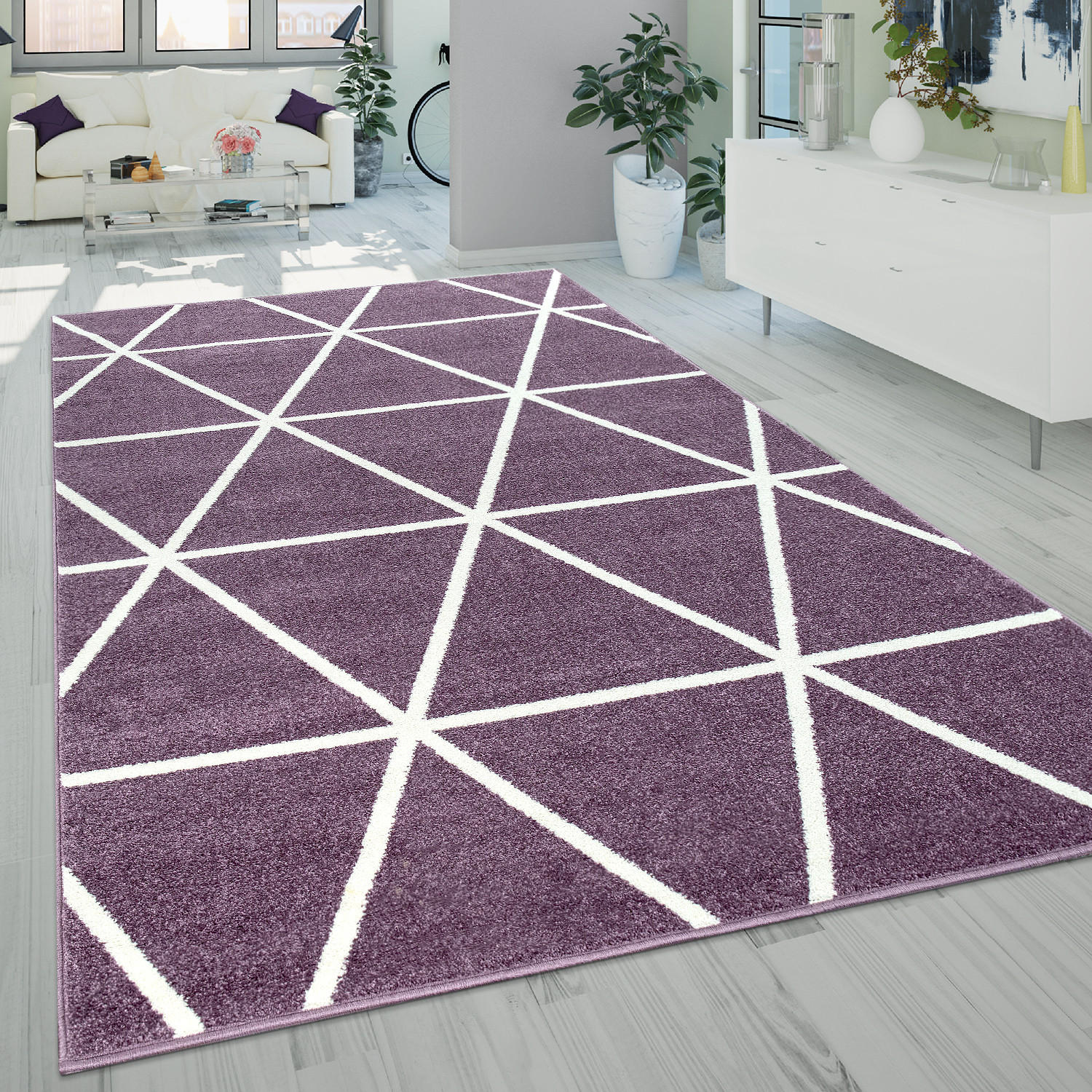 KURZFLORTEPPICH 160/220 cm Stella 401 - Violett, Textil (160/220cm) - Paco Home