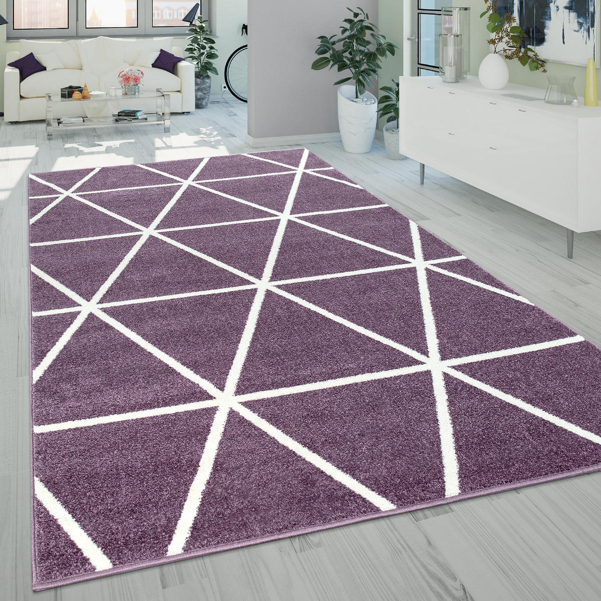 KURZFLORTEPPICH 70/140 cm Stella 401 - Violett, Textil (70/140cm) - Paco Home