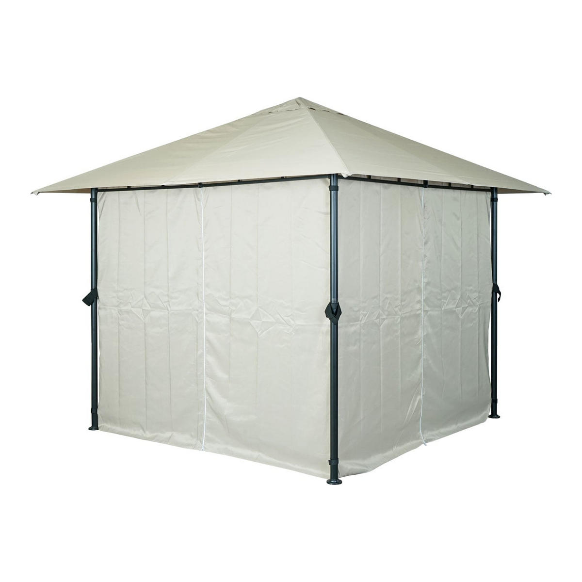 PERGOLA 255x300x300cm Seitenwand Creme-Beige - Creme, Metall (300/255/300cm) - BERLINLODGE