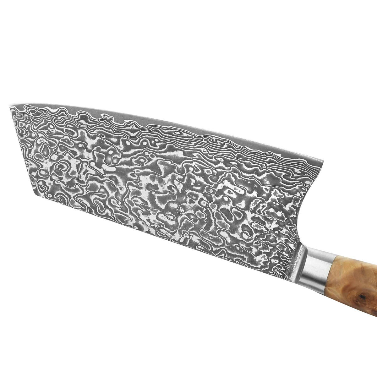 BLOCKMESSER Kiritsuke Kinone Damast - Birkefarben, Holz/Metall (34cm) - Zayiko