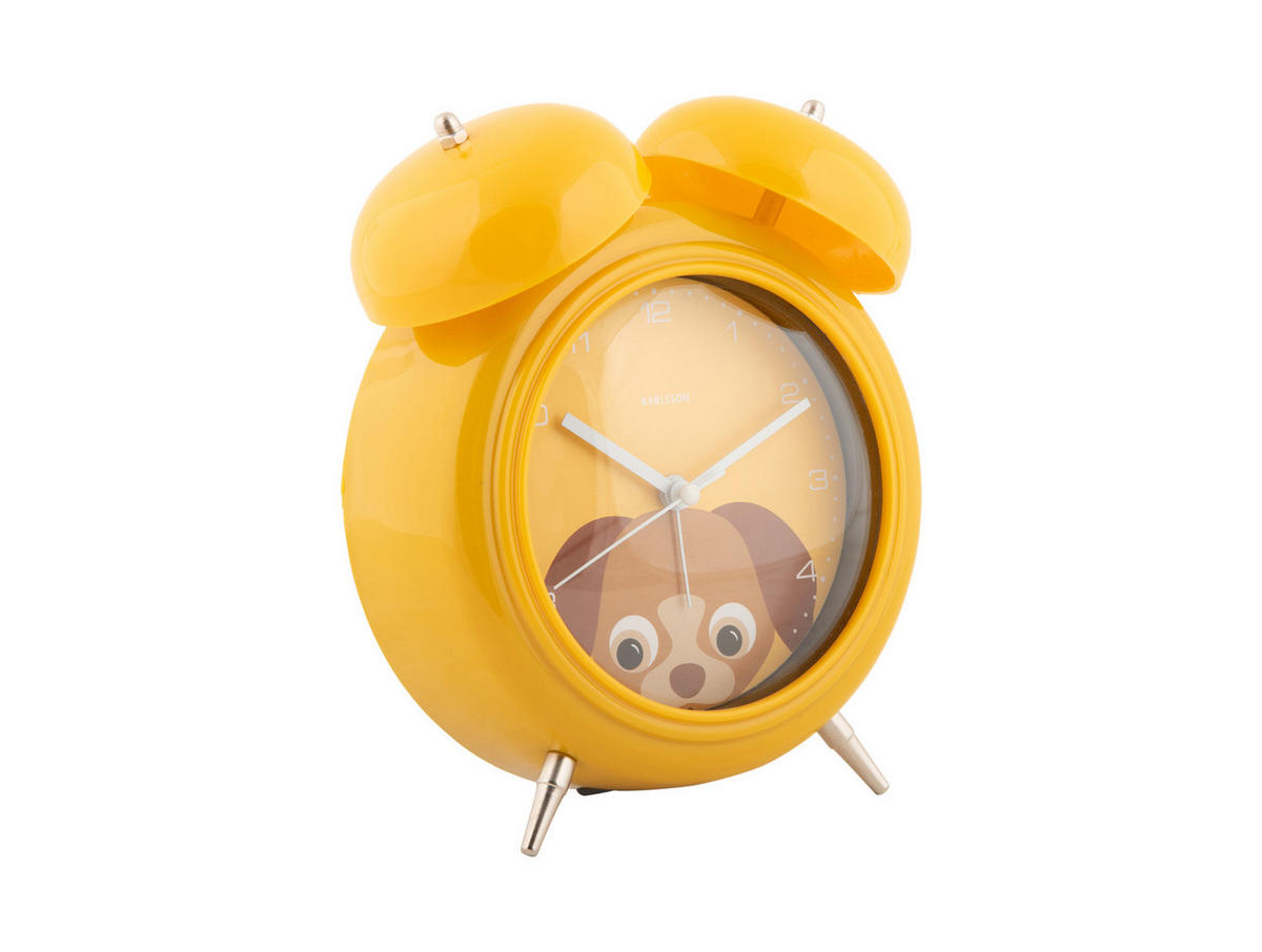 WECKER Peekaboo Dog 15.2/15.2/18.2 cm - Gelb, Kunststoff (15.2/18.2/15.2cm) - Karlsson
