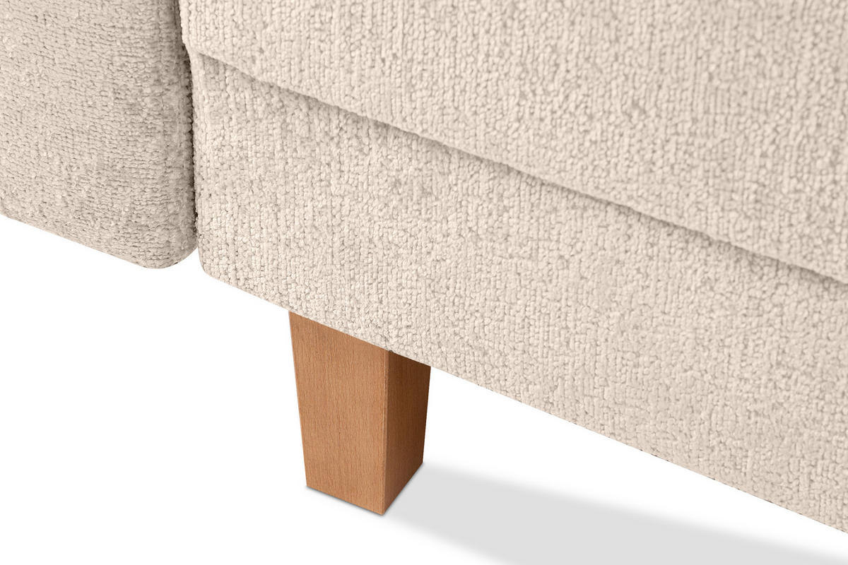3-SITZER-SCHLAFSOFA ERISO mit weiche Sitzfläche und hohe Rückenlehne, Chenille-Stoff, ecru - Ecru/Braun, Textil (220/80/100cm) - KONSIMO®