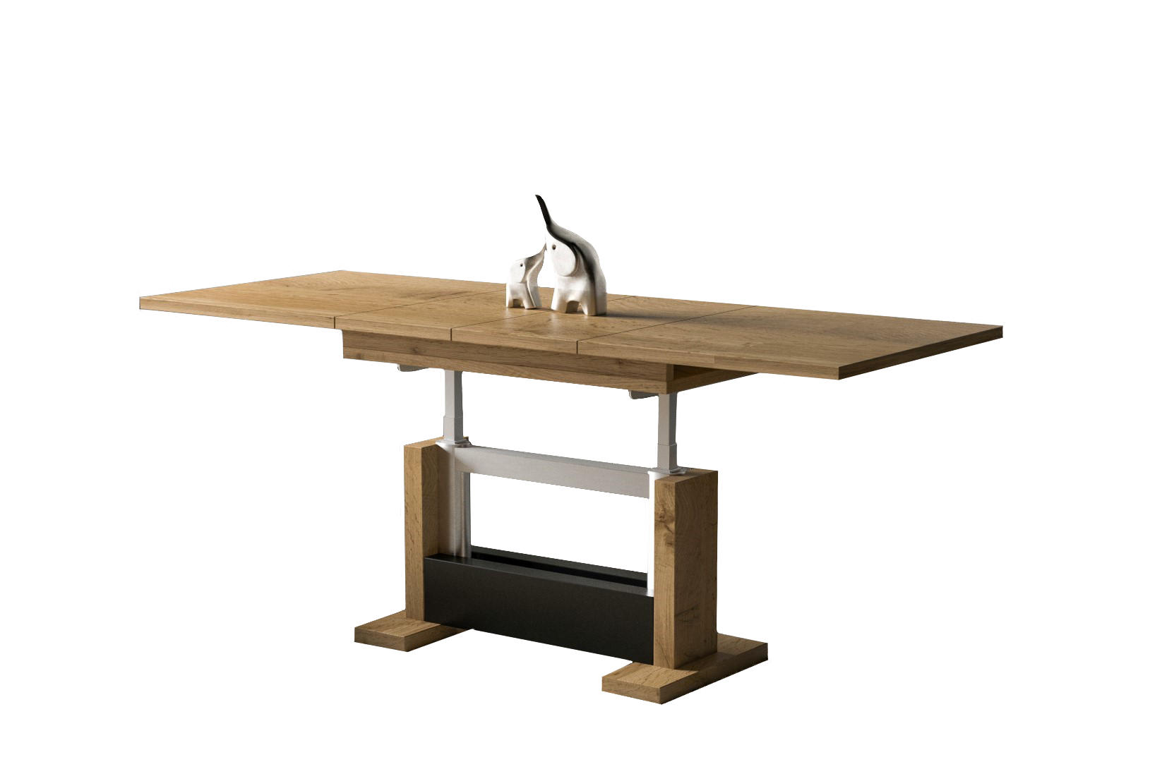 COUCHTISCH Kella höhenverstellbar ausziehbar bis 170 cm - Eiche Wotan, Holzwerkstoff (110/65/58cm) - Endo-Moebel