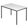 BESPRECHUNGSTISCH Serie-D 80/120/72 cm in Weiß/Rundrohr schwarz - Schwarz/Weiß, Holzwerkstoff (80/120/72cm) - bümö