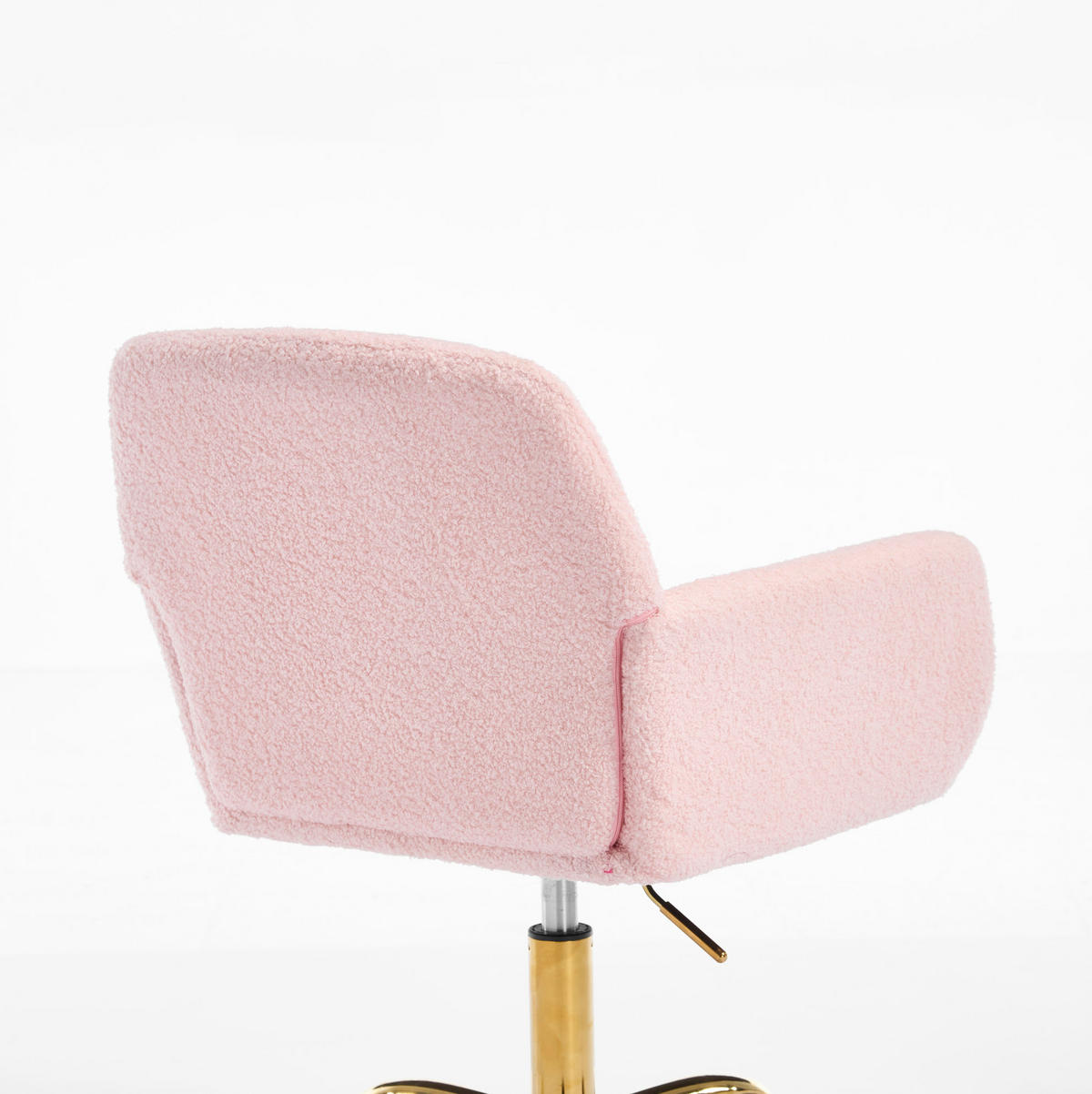 BÜROSTUHL in Hellrosa 53x53x55 cm mit Kunstpelzbezug, höhenverstellbar und drehbar - Pink, Kunststoff (53/55/53cm) - IVMEU