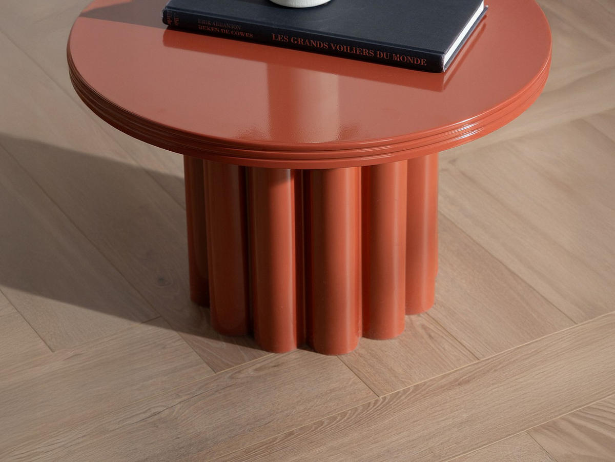 BEISTELLTISCH - Metall - Terracotta - SEMALIA - Braun, Metall (56.5/56.5/34cm) - Vente-Unique