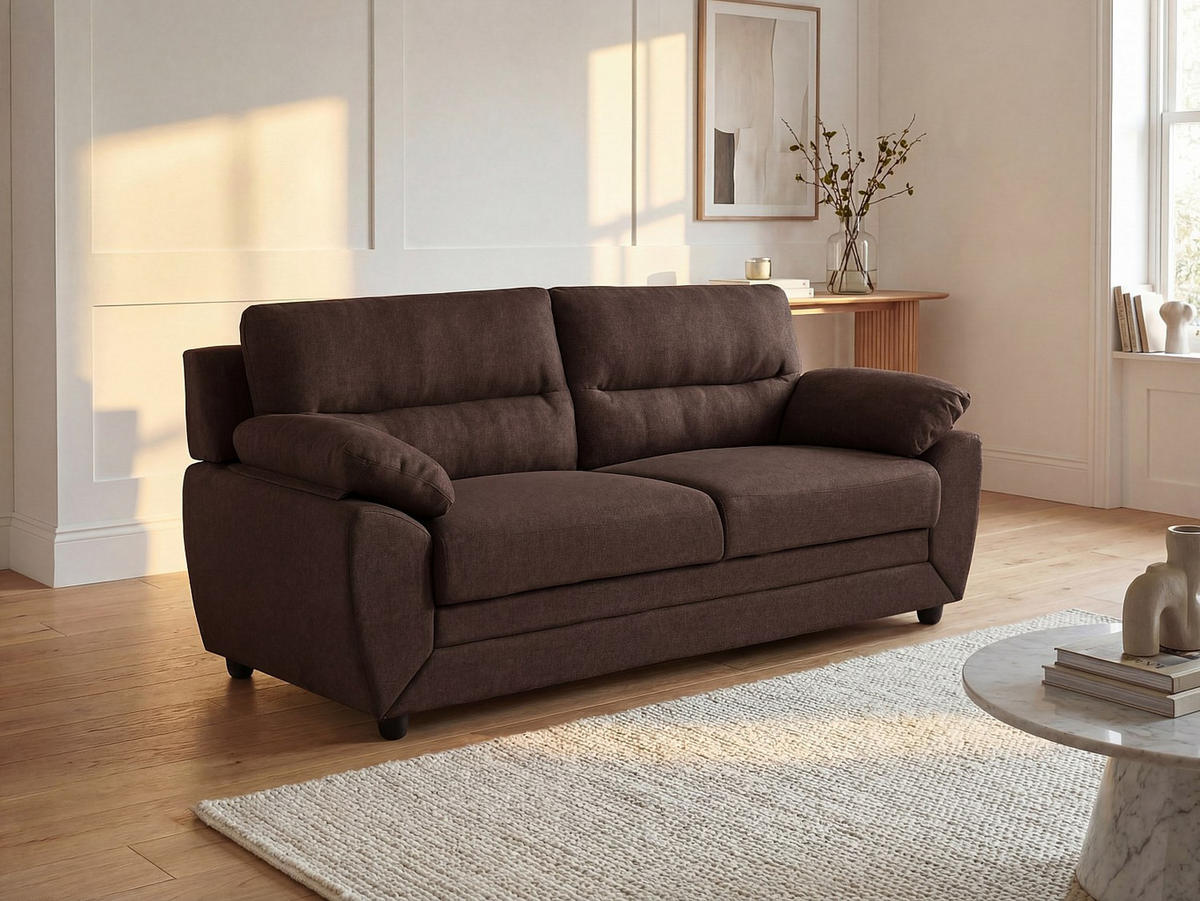 SOFA ohne Schlafmöglichkeit - -Sitzer - Stoff - Schokoladenbraun - - Braun, Textil (201/88/82cm) - Vente-Unique