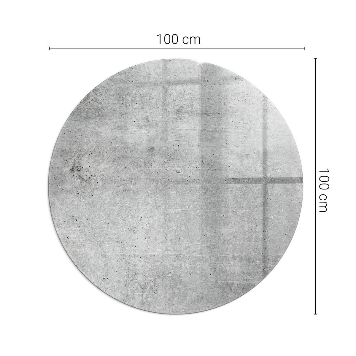 GLASPLATTE für Kamin Ø 100 cm - Grau, Glas (100/100/0.4cm) - TULUP