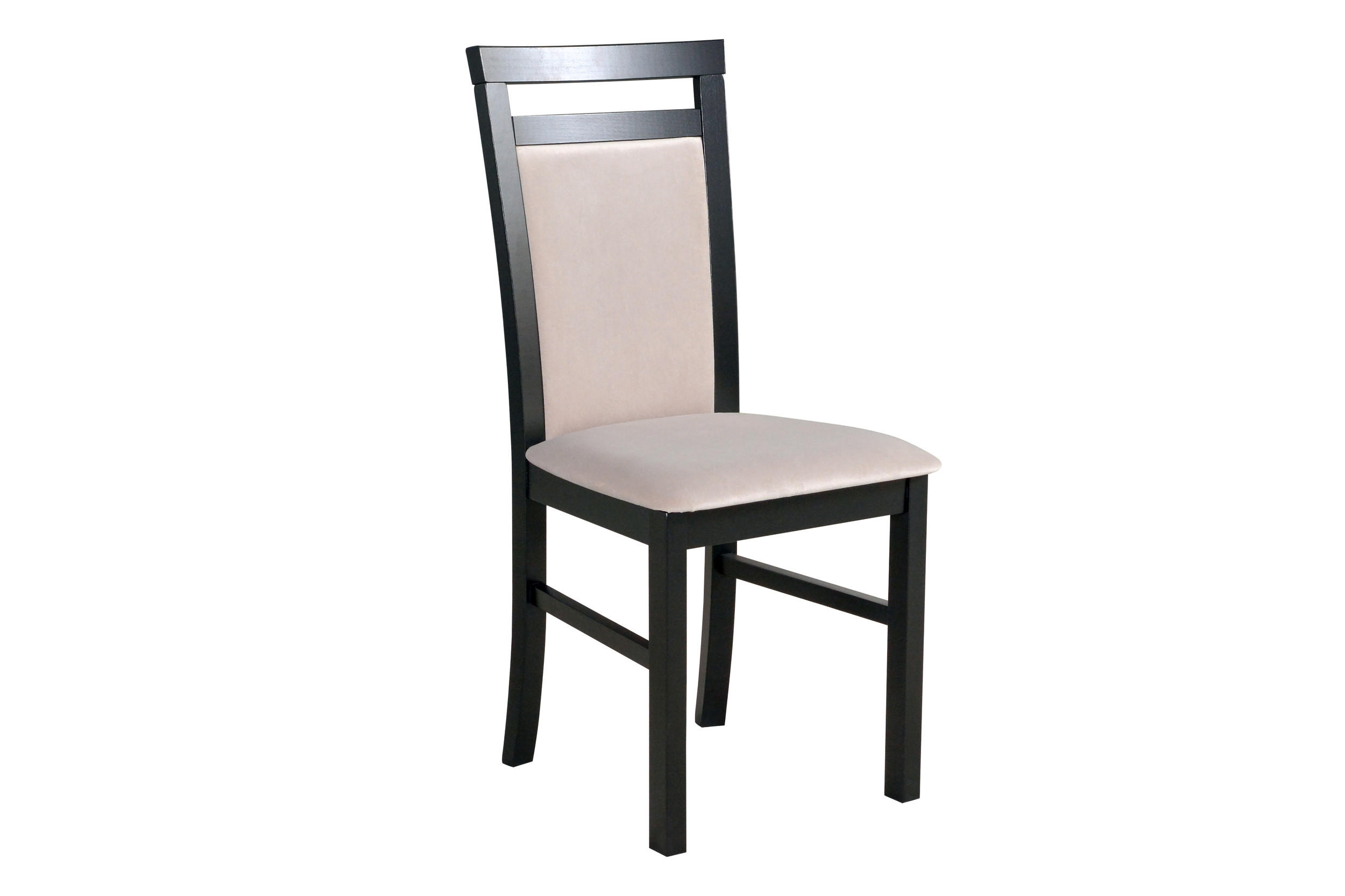 ESSZIMMERSTUHL - Set 4x MILANO 5 schwarz, paros 2 - Beige/Schwarz, Holz (43/94/40cm) - Leaf Design