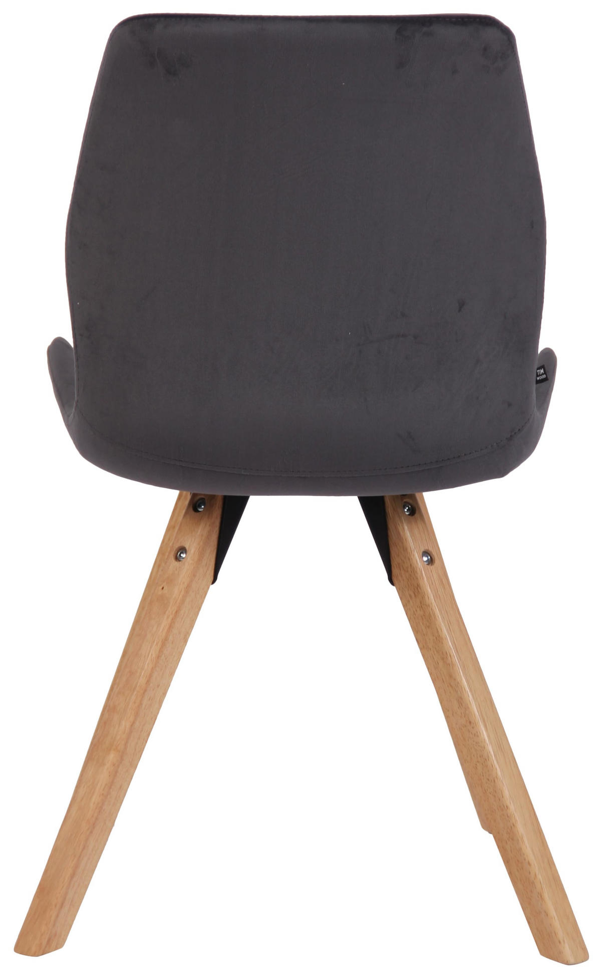 STUHL Samt dunkelgrau - Eukalyptusholzfarben/Dunkelgrau, Holz/Textil (49/87.5/58cm) - CLP