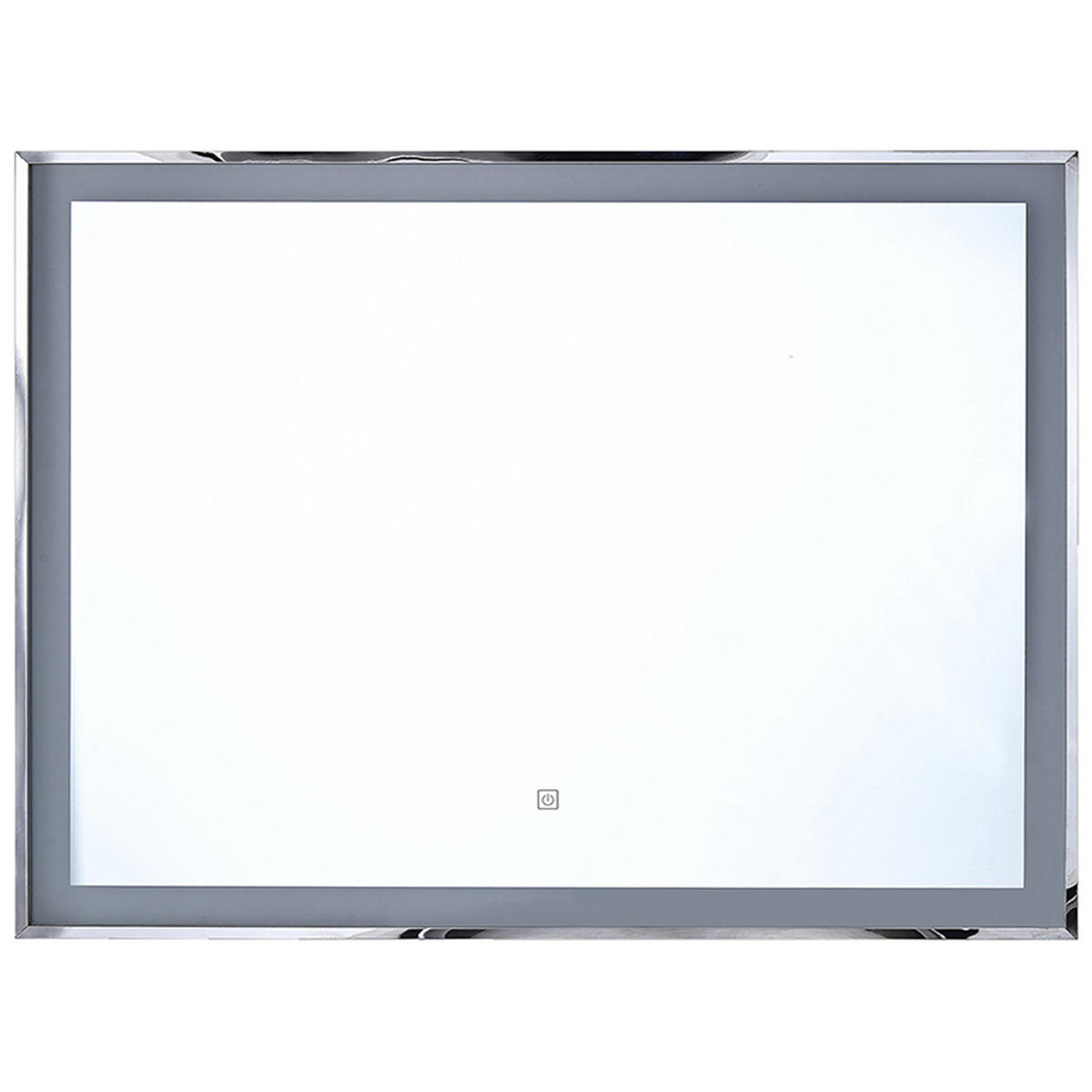 BADSPIEGEL mit LED-Beleuchtung rechteckig 90/70 cm Argens - Silberfarben, Kunststoff (90/70/4cm) - Beliani