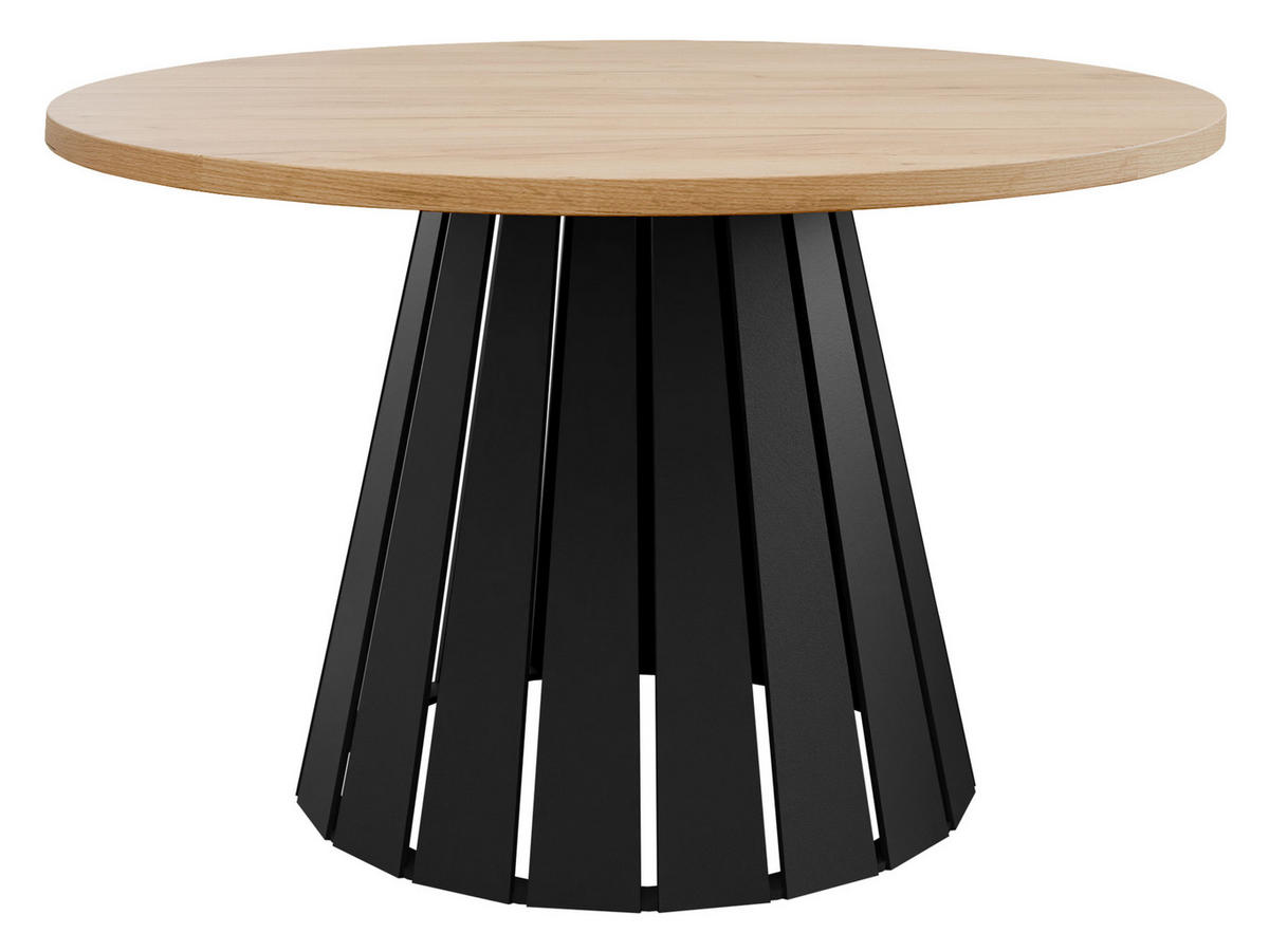 COUCHTISCH Circolo - Schwarz/Braun, Holzwerkstoff/Metall (75/75/43cm) - MIRJAN24