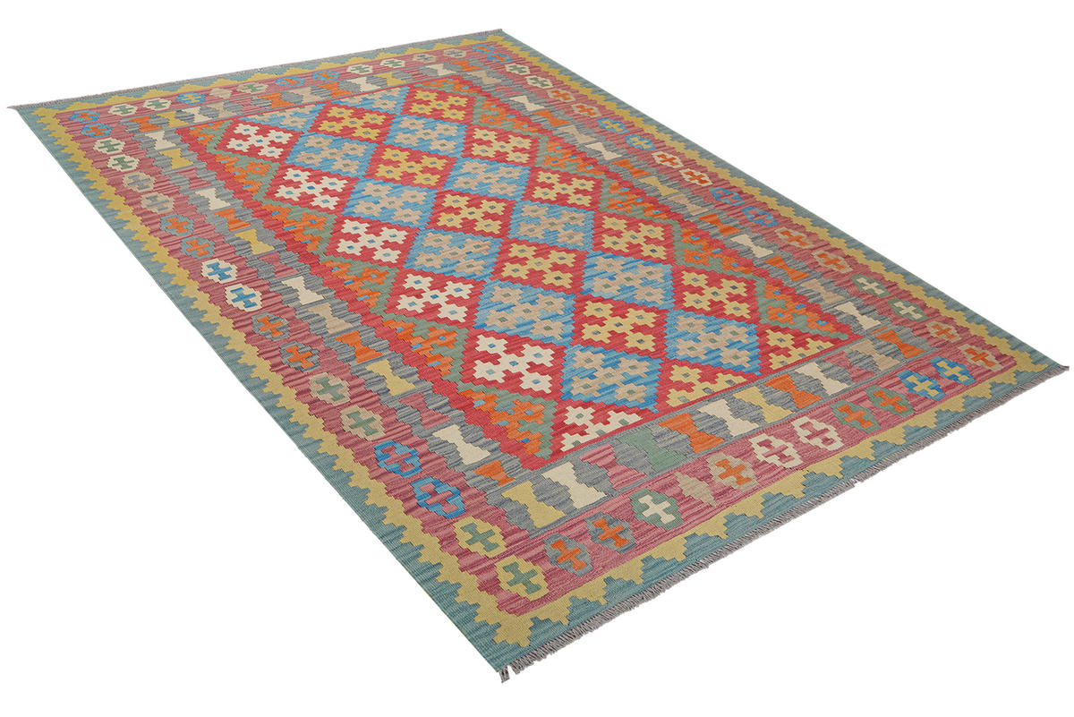 HANDWEBTEPPICH Kelim Gashgai Rot 259/178 cm - Rot, Textil (178/259cm) - Looma