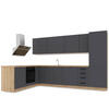 WINKELKÜCHE 330 x 210 cm Langen K53-M330 in Grau/Matt - Grau, Holz (330/212/210cm)