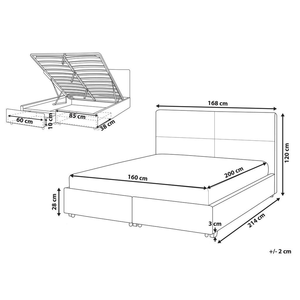 Thumbnail - Beliani Bett, Schwarz, Textil, 160x200 cm, Schlafzimmer, Betten