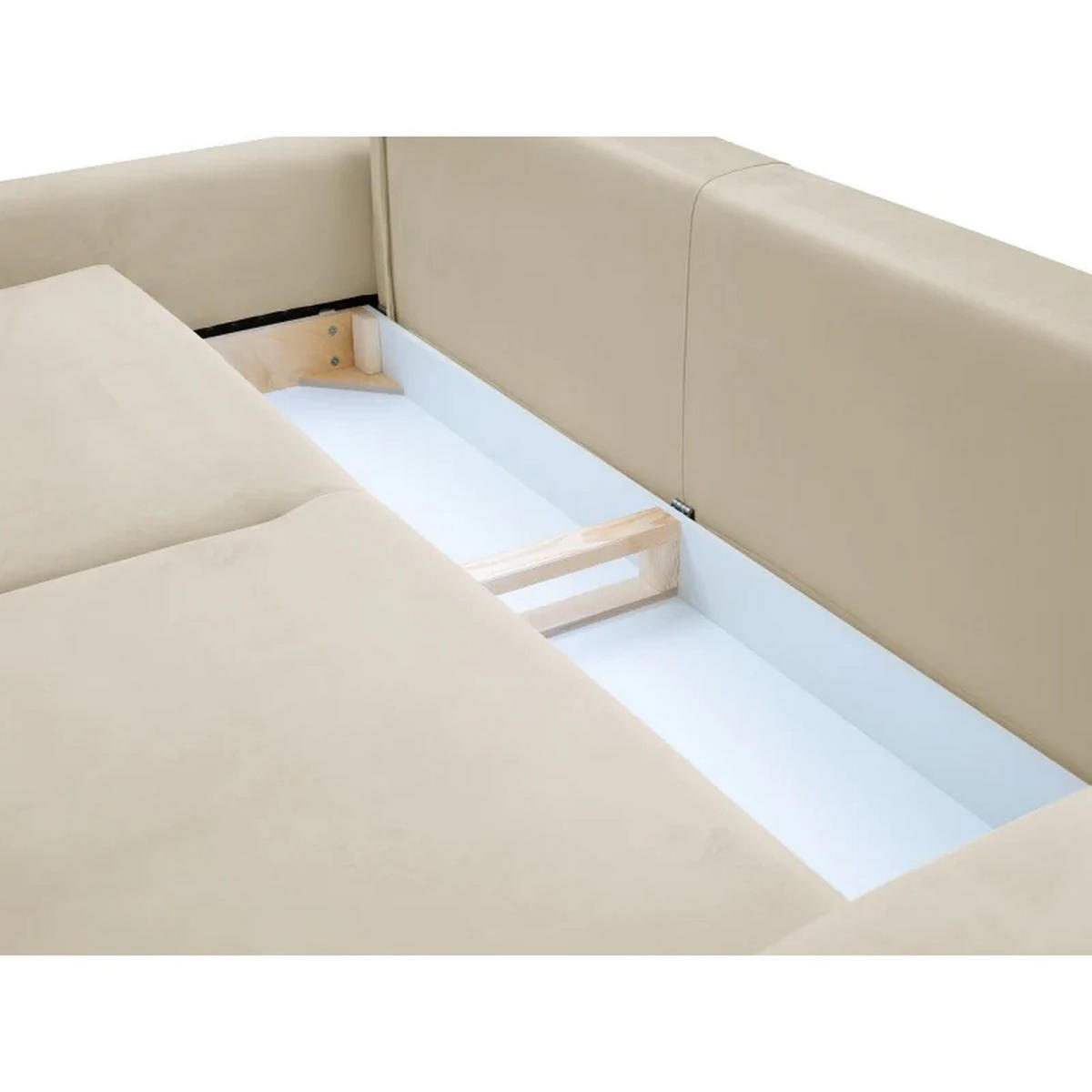 SCHLAFSOFA ANES, Sofa mit Schlaffunktion und Bettkasten, Farbe: Beige, Velourstoff - Beige, Textil (244/92/102cm) - Sepro Meble