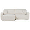 3-SITZER-ECKSOFA beige linksseitig mit Schlaffunktion Stauraum Karila - Beige, Textil (250/150cm) - Beliani