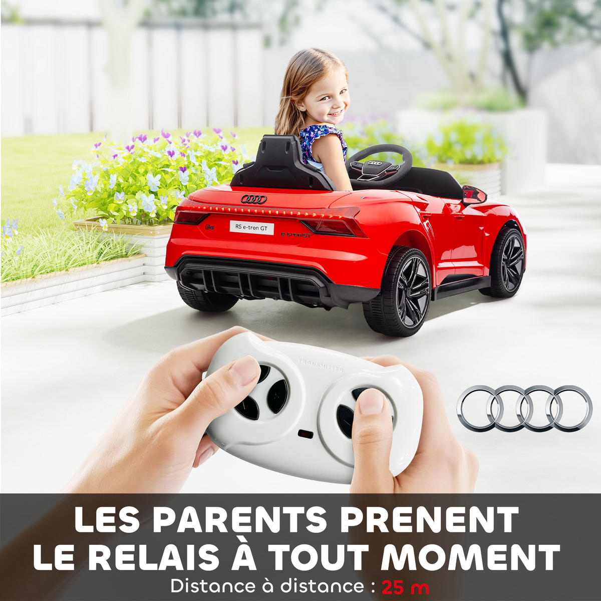 ELEKTRO-KINDERAUTO DE-13010 Fernbedienung Rot - Rot, Kunststoff (103/58/41cm) - ComfortXL