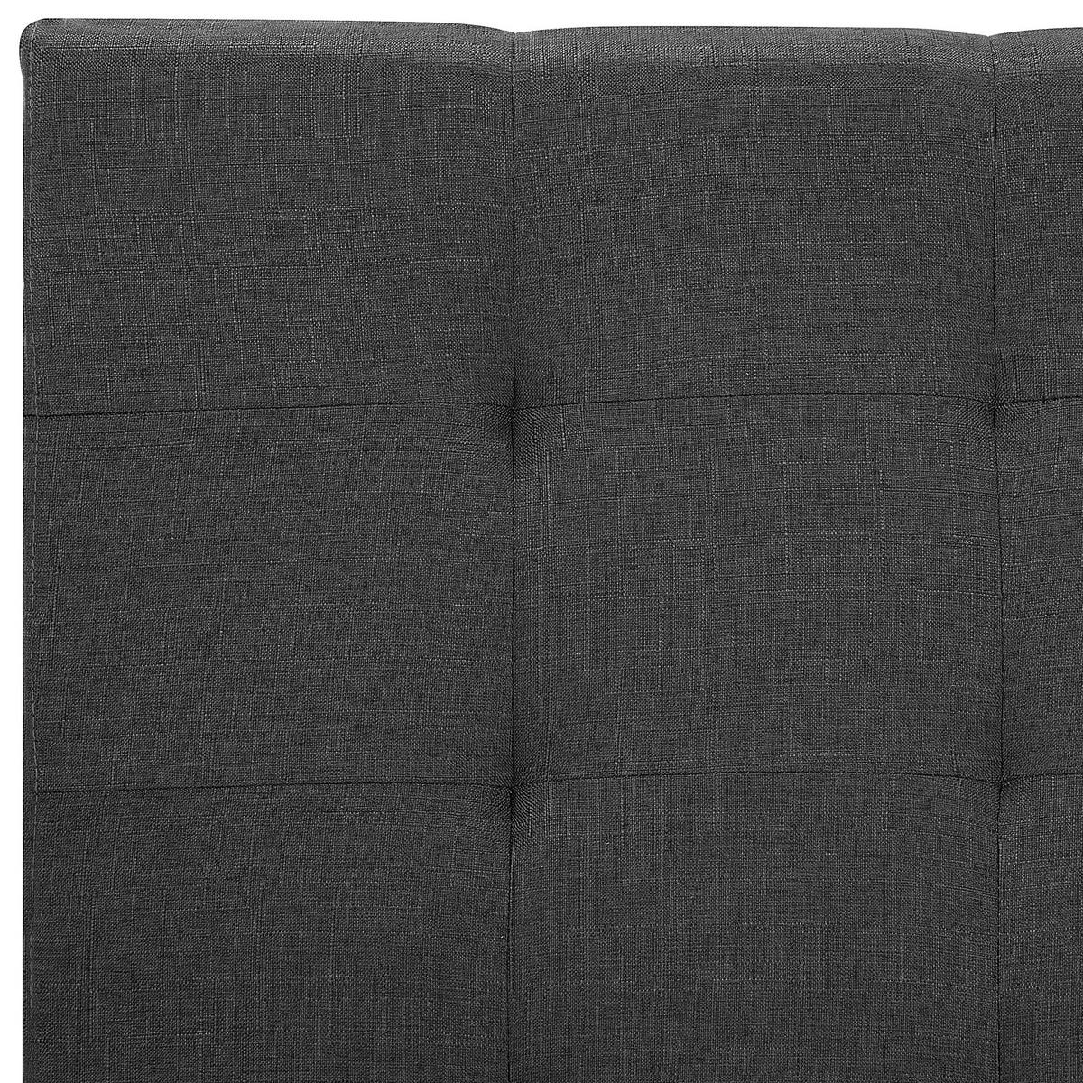 WASSERBETT 180x200 cm Grau La Rochelle - Dunkelgrau, Textil (180/200cm) - Beliani