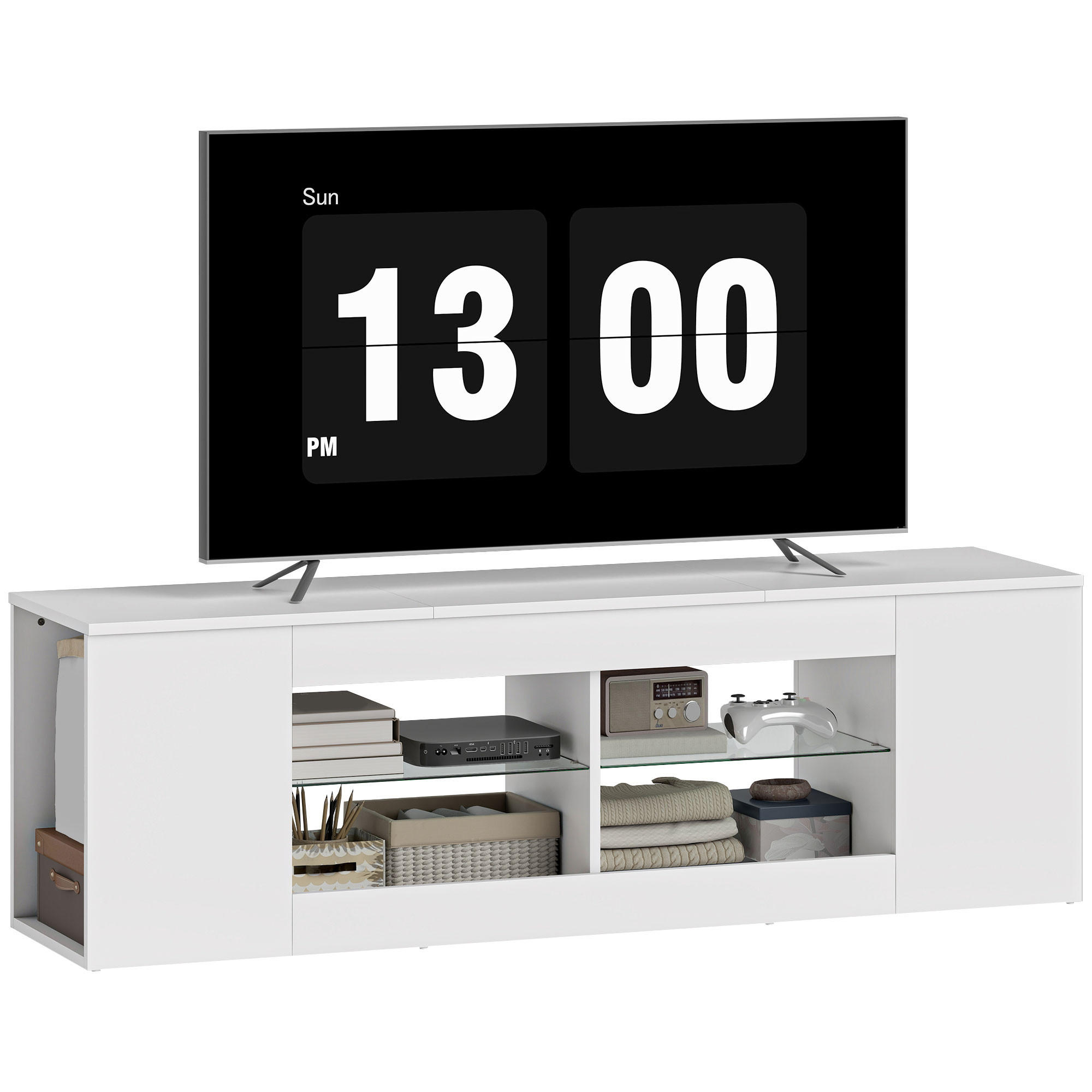 TV-MÖBEL Weiß 1 Stück - Weiß, Holzwerkstoff (140/42.5/35cm) - GiPP